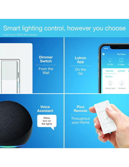 Interruptor Regulador Inteligente Lutron Diva Blanco Paquete 9