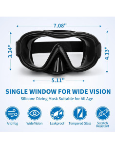 Máscara de Esnórquel Body+ 1397 para Adultos con Correa Ajustable 2