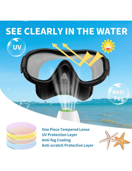 Máscara de Esnórquel Body+ 1397 para Adultos con Correa Ajustable