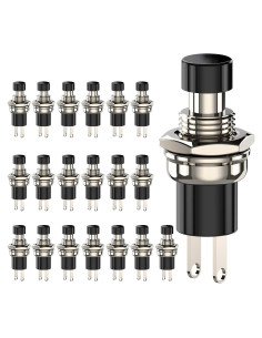 Interruptor de botón momentáneo DIYhz 1A 250V 20pcs negro