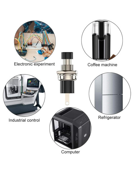 Interruptor de botón momentáneo DIYhz 1A 250V 20pcs negro