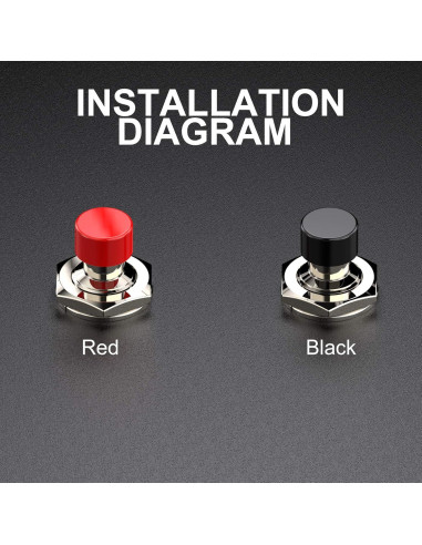 Interruptor de botón momentáneo DIYhz 1A 250V 20pcs negro