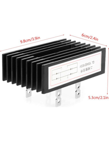 Rectificador de Puente Ejoyous 100A 1600V 2 Fases Alta Potencia