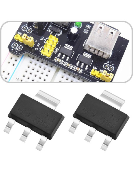 50 Reguladores de Voltaje AMS-1117 3.3V 1A SOT-223