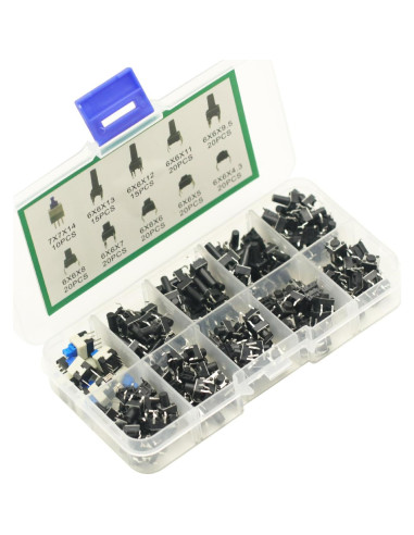 Kit de 180 Interruptores Táctiles 4Pin 6x6mm GODIYMODULES
