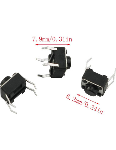 Interruptor Táctil E-outstanding 50PCS 6x6mm 4 Pines