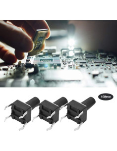 Interruptores de Botón Táctil Momentáneo Garosa 100PCs DC12V 2