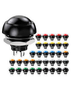 Interruptor de Botón Momentáneo Impermeable DIYhz 12mm 35 Pcs