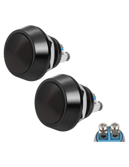 Interruptor de Botón Momentáneo Quentacy 12mm Impermeable 2Pcs