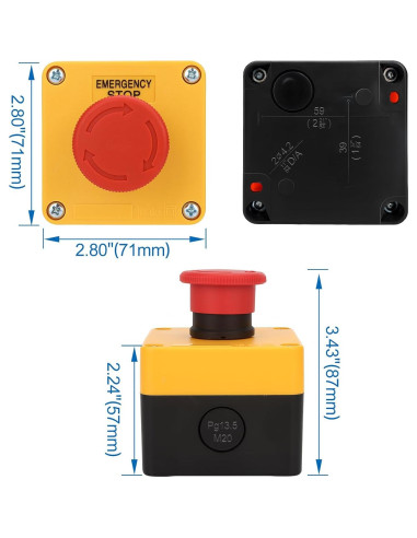 Interruptor de Parada de Emergencia Baomain 660V 2PCS