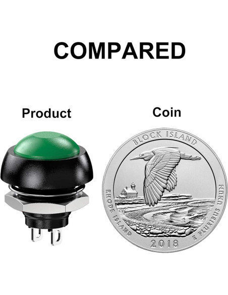 Interruptor de Botón Momentáneo Impermeable DIYhz 12mm 35 Pcs