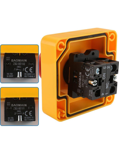 Interruptor de Parada de Emergencia Baomain 660V 2PCS