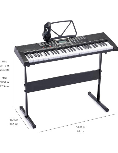 Piano Eléctrico Amazon Basics JK 80 con 61 Teclas y Altavoces