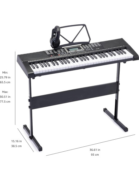 Piano Eléctrico Amazon Basics JK 80 con 61 Teclas y Altavoces