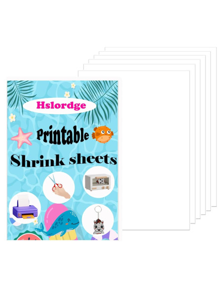 50 Hojas de Plástico Encogible Imprimibles Hslordge 27.9x21.6cm