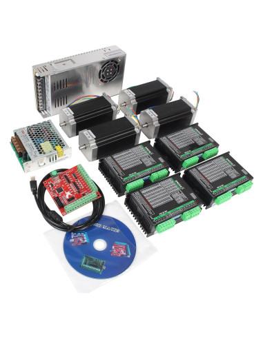 Kit Motor Paso a Paso Nema23 RATTMMOTOR 3 Ejes 2.98Nm USB Mach3