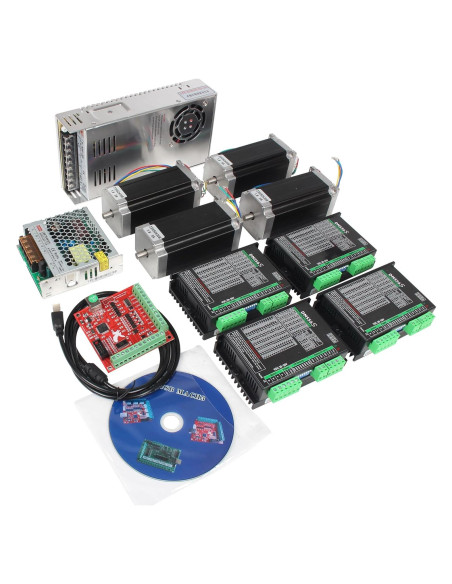 Kit Motor Paso a Paso Nema23 RATTMMOTOR 3 Ejes 2.98Nm USB Mach3