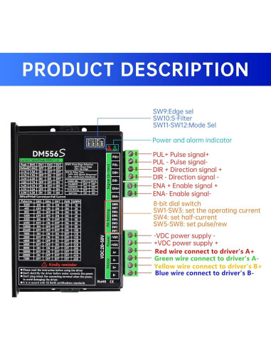 Kit Motor Paso a Paso Nema23 RATTMMOTOR 3 Ejes 2.98Nm USB Mach3