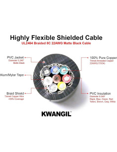 Cable Blindado 22AWG 8C KWANGIL 7.62m PVC Flexible 2