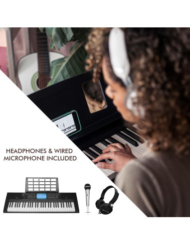 Teclado Eléctrico 61 Teclas Technical Pro PIA6100 con Asiento y Micrófono