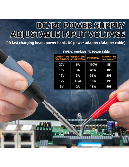 Kit de Soldador Eléctrico FEITA PTS200 100W con Pantalla OLED