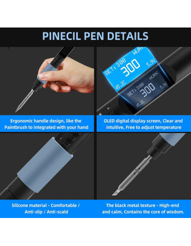 Kit de Soldador Eléctrico FEITA PTS200 100W con Pantalla OLED