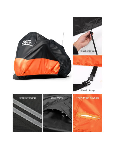 Cubierta de Motocicleta Trike KEMIMOTO Naranja 3 Ruedas