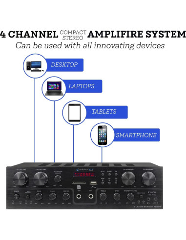 Receptor Bluetooth 1600W Technical Pro TPRX4CH 4 Canales