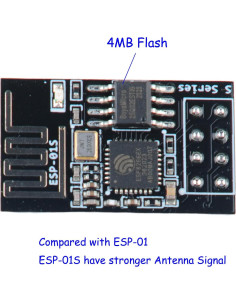 Módulo Transceptor Serial WiFi DIYmall ESP8266-01S 4MB Flash 2