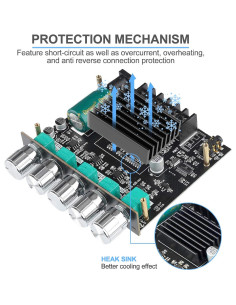 Placa Amplificadora Bluetooth MakerHawk ZK-MT21 2.1 2X50W+100W 2
