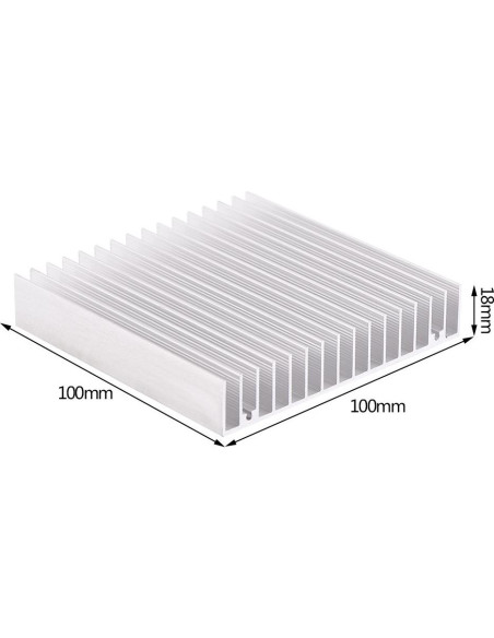Disipador de Aluminio Hilitand 100x100x18mm Buena Conductividad Térmica