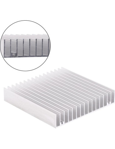 Disipador de Aluminio Hilitand 100x100x18mm Buena Conductividad Térmica