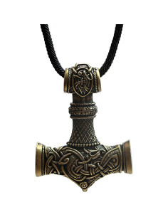Collar Martillo Thor Mjolnir Bronce Antiguo 40mm Joyería Vikinga 2
