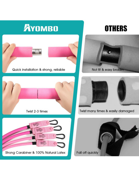 Kit de Barra de Pilates Ayombo con Bandas de Resistencia 140LBS