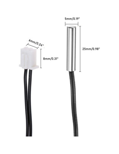 Termistor NTC 10K KOKISO Sensor de Temperatura 1m Acero Inoxidable