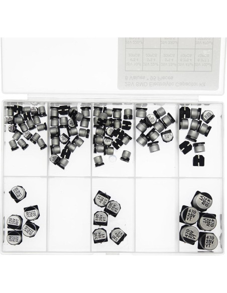 Kit de Capacitores Electrolíticos SMD HUABAN 25V 95 Piezas