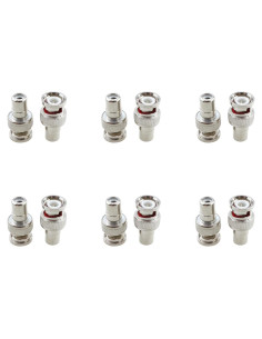 Adaptadores BNC a RCA Maxmoral 12 Pcs Aleación Zinc