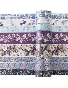 Conjunto de Cinta Washi YUBX Elegance Azul 8 Rollos Decorativos 2
