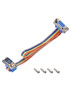 Cable de cinta plana arcoíris uxcell DB9 macho a hembra 30cm