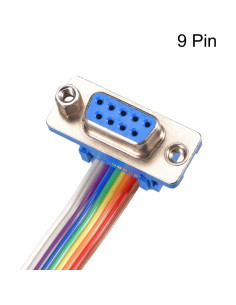 Cable de cinta plana arcoíris uxcell DB9 macho a hembra 30cm 2