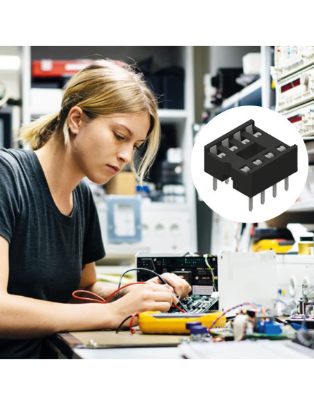 50 Adaptadores Zócalo IC 8 Pines DAOKAI 2.54mm para PCB
