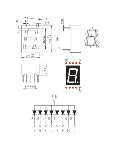 Módulo Pantalla Digital LED PATIKIL 20 Tubos 7 Segmentos 3.3V