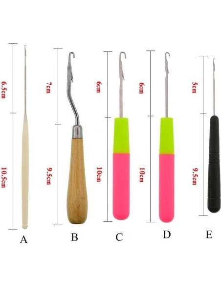 Herramienta de Gancho para Extensiones de Cabello - 5 Piezas