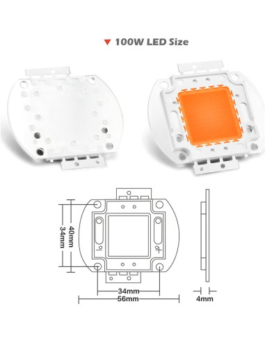 Chip LED de Alta Potencia 100W Chanzon Espectro Completo