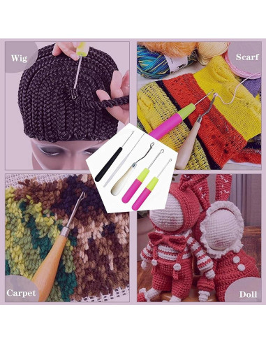 Herramienta de Gancho para Extensiones de Cabello - 5 Piezas