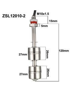Interruptor de Flotador Acero Inoxidable uxcell M10 134mm 2