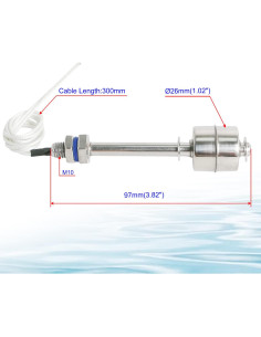 Sensor de Nivel de Agua Aopin ZS10010 Acero Inoxidable 2 Pcs 2