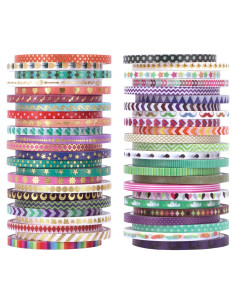 Conjunto de 48 Rollos de Cinta Washi Kunminger 3mm Dorada