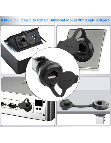 Adaptador de Red RJ45 Hembrado a Hembrado QIANRENON Cat6 90