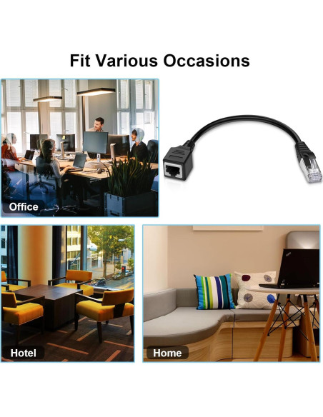 Cable de Extensión Ethernet iGreely RJ45 Cat6 1FT (30CM) 2Pack